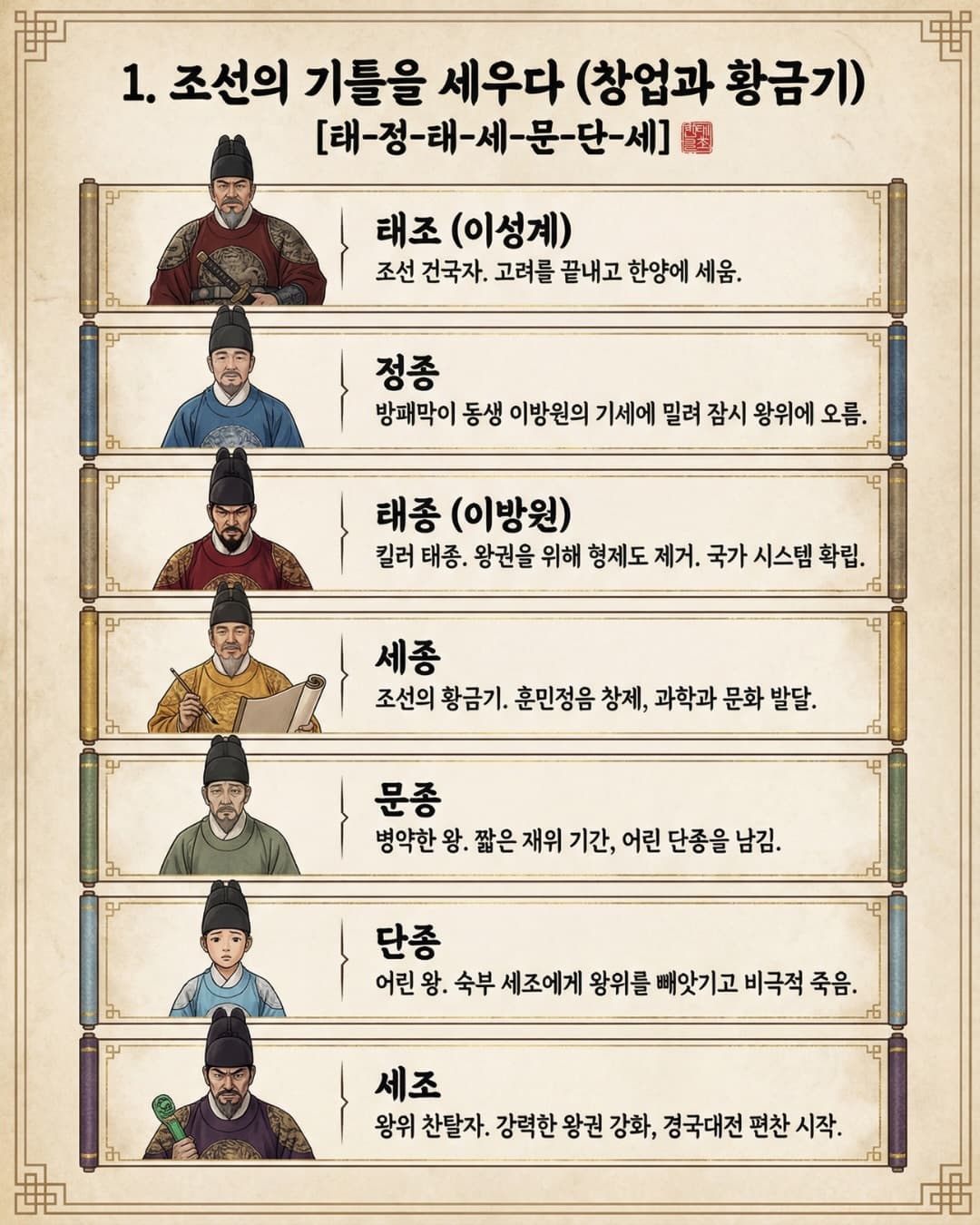 역사포기자도 한눈에 이해하는 조선의 왕들