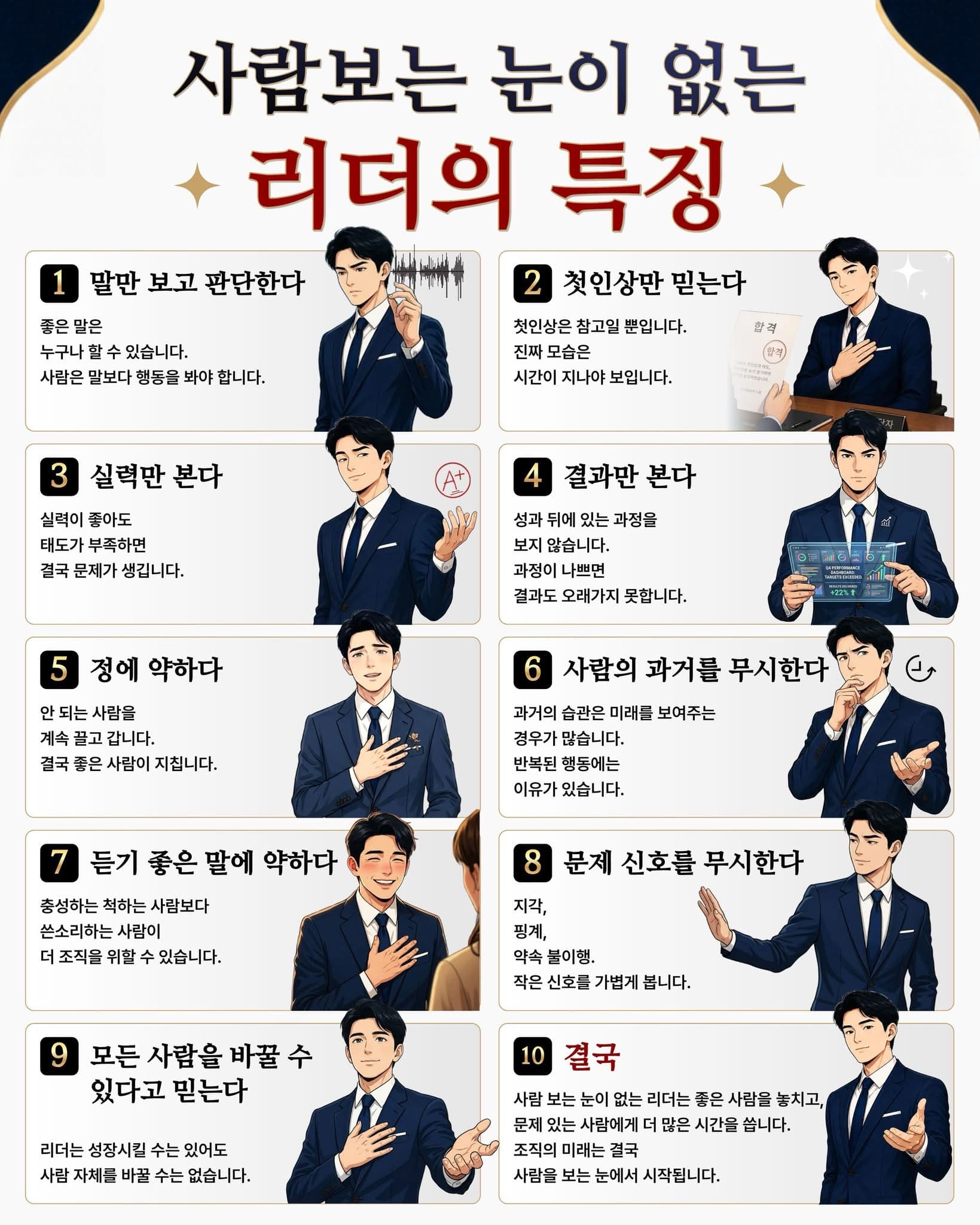 사람보는 눈이 없는 리더의 특징