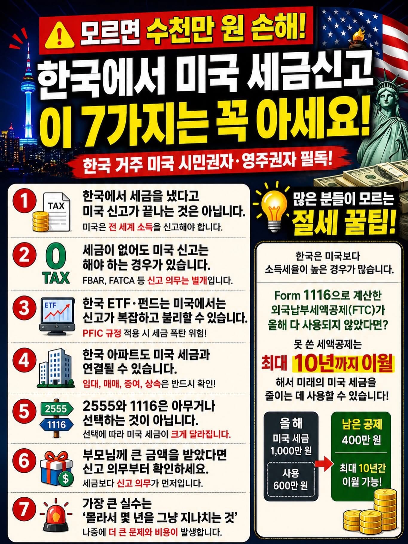 미국 세금, 이걸 몰라서 돈을 버리는 사람이 정말 많습니다.