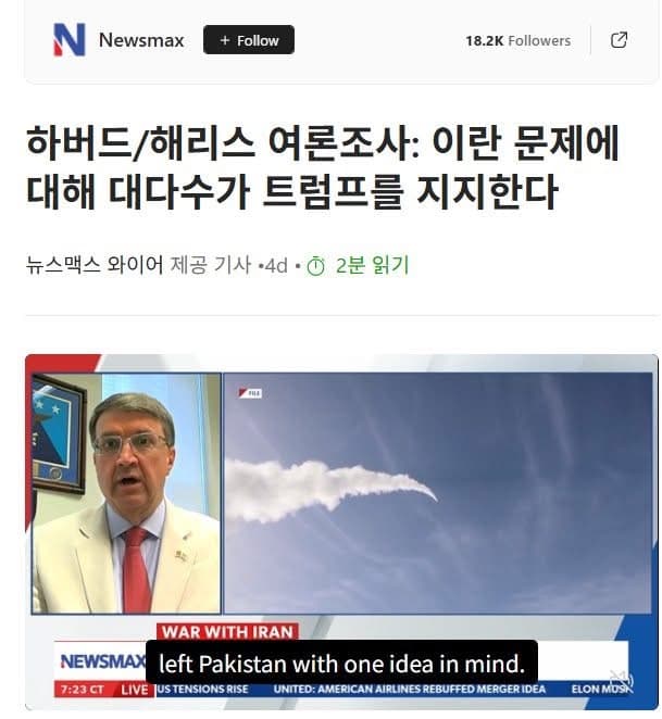미국인의 74%는 미국이 이란을 이기고 있다고 생각한다